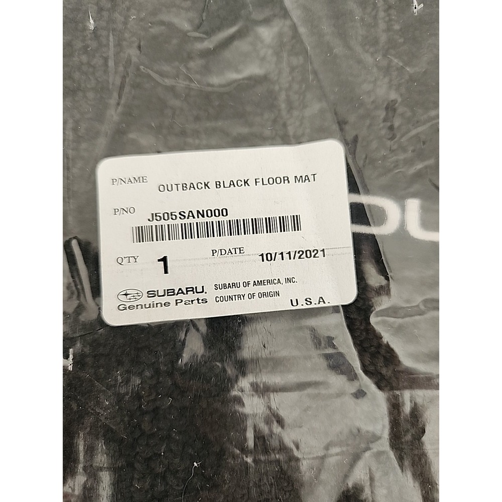 NIB 4-Pc Subaru Outback Floor Mats Black Genuine Subaru Parts OEM J505SAN000 NEW - Picture 3 of 4